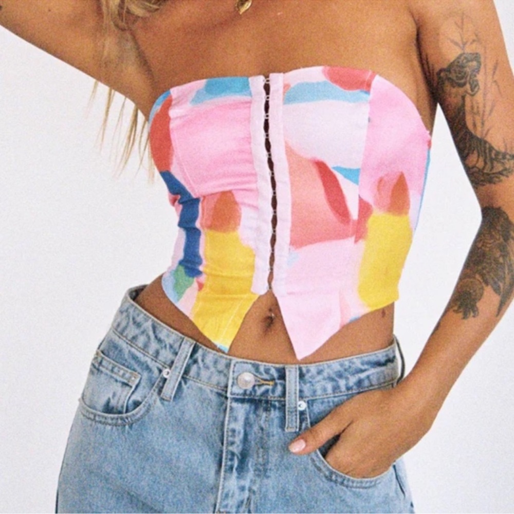 Princess Polly Love All Strapless Top Multi Color